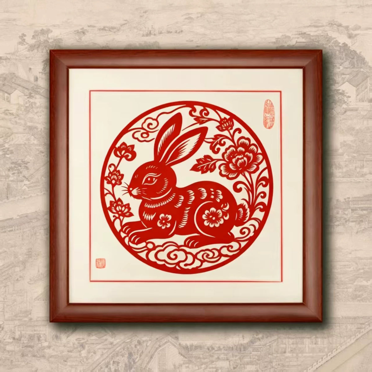 Chinese Zodiac Intangible Cultural Heritage Hand‑made Paper‑cut, Decorative Photo Frame Tabletop Ornament, Chinese‑Style Gift